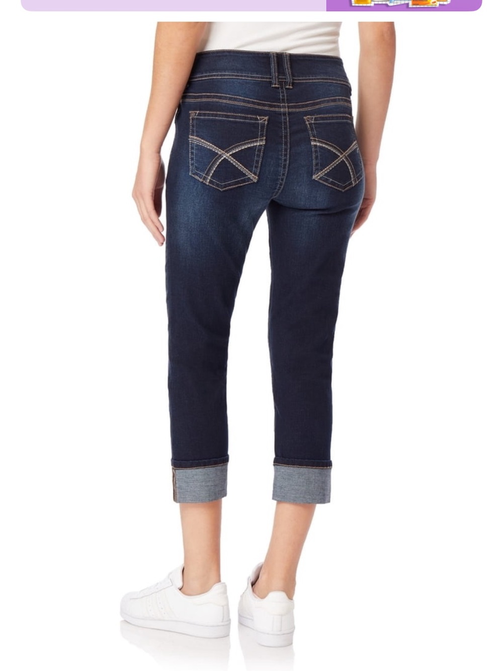 Wallflower Dark Indigo Cropped Cuffed Jeans size 22